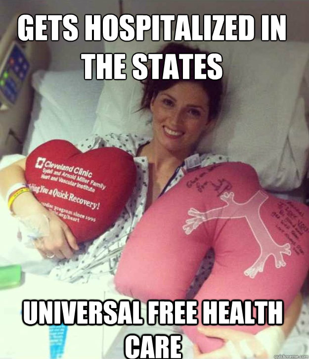 gets hospitalized in the states universal free health care  Ridiculously Photogenic Surgery Girl