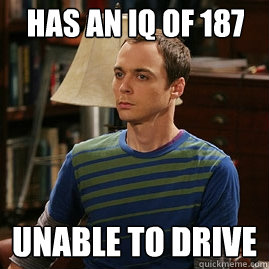 has an iq of 187 unable to drive  