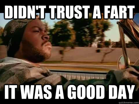 didn't trust a fart it was a good day  Good day cube