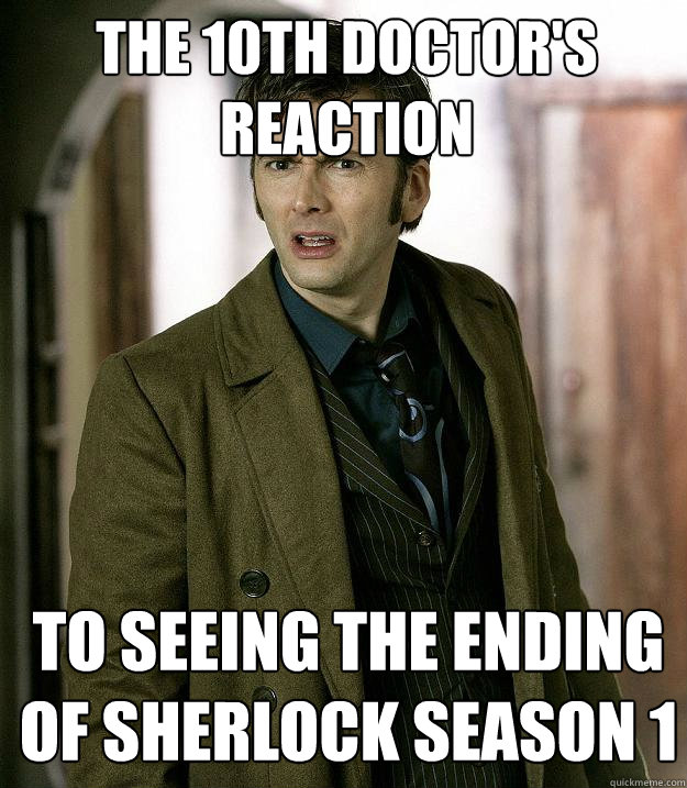 The 10th Doctor's Reaction To seeing The Ending of Sherlock Season 1  Doctor Who