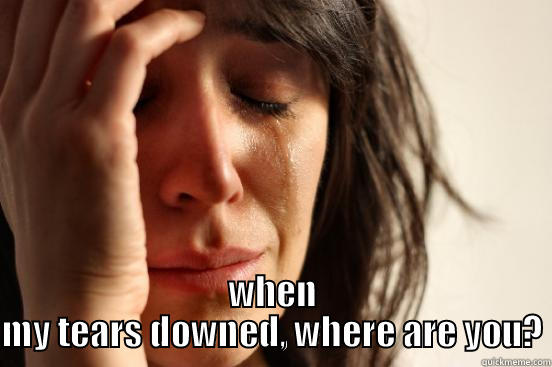  WHEN MY TEARS DOWNED, WHERE ARE YOU? First World Problems
