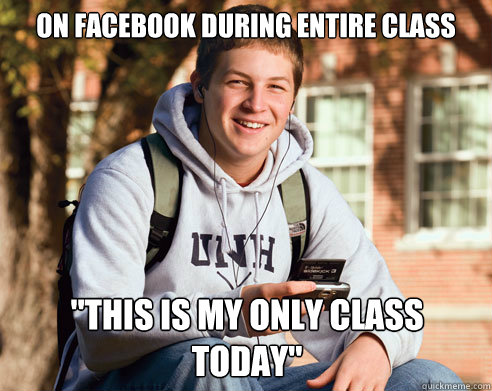 On Facebook during entire class 