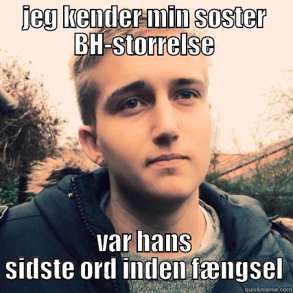 JEG KENDER MIN SØSTER BH-STØRRELSE VAR HANS SIDSTE ORD INDEN FÆNGSEL Misc