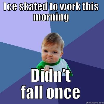 ICE SKATED TO WORK THIS MORNING DIDN'T FALL ONCE Success Kid