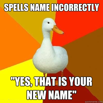 spells name incorrectly 