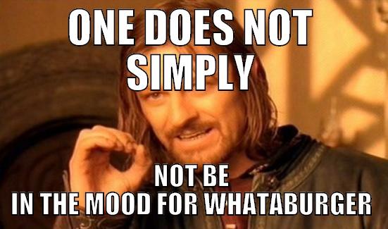 ONE DOES NOT SIMPLY NOT BE IN THE MOOD FOR WHATABURGER Boromir