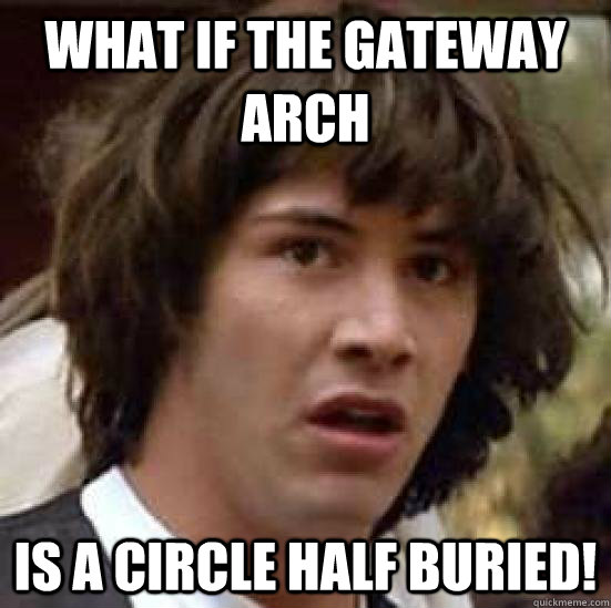 What if the Gateway Arch is a circle half buried!  