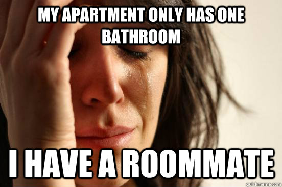 My Apartment Only Has One Bathroom I Have A Roommate  First World Problems