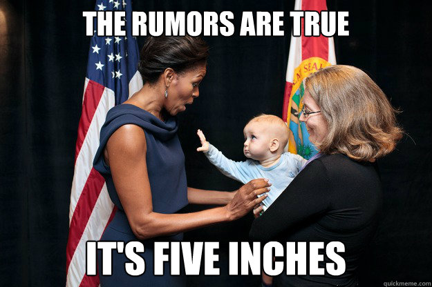 the rumors are true it's five inches  flotus baby