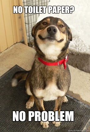 No toilet paper? No problem - No toilet paper? No problem  Good Dog Greg