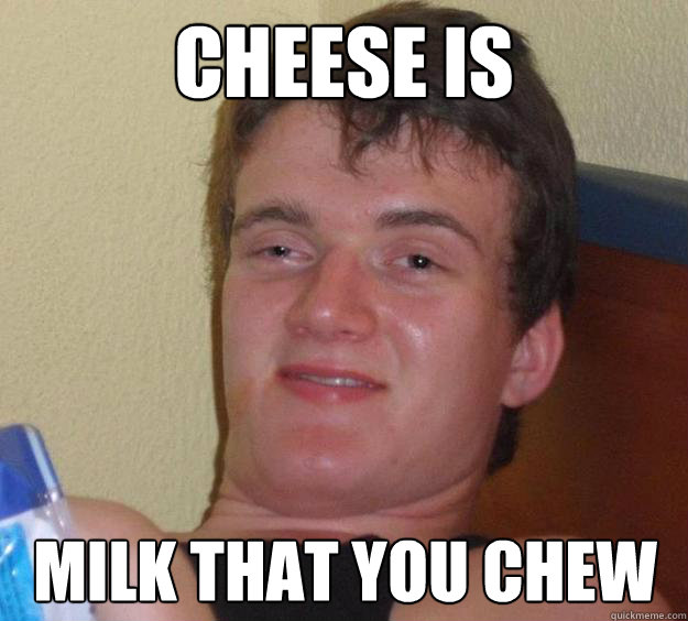 Cheese is Milk that you chew  10 Guy