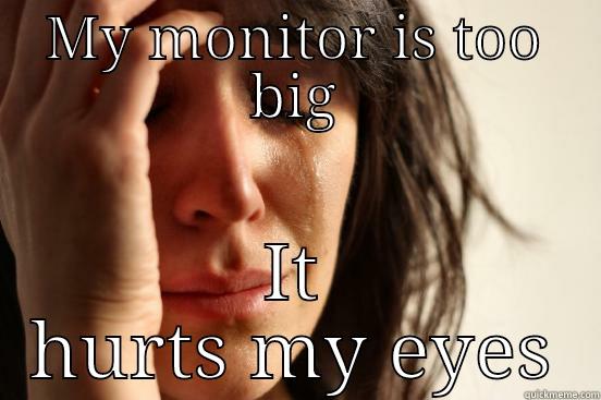 MY MONITOR IS TOO BIG IT HURTS MY EYES First World Problems