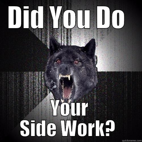 DID YOU DO  YOUR SIDE WORK?  Insanity Wolf