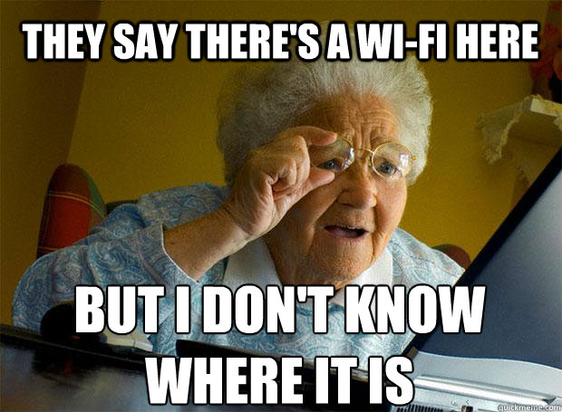 They say There's a Wi-Fi here But I don't know where it is    Grandma finds the Internet