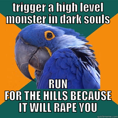 TRIGGER A HIGH LEVEL MONSTER IN DARK SOULS RUN FOR THE HILLS BECAUSE IT WILL RAPE YOU Paranoid Parrot