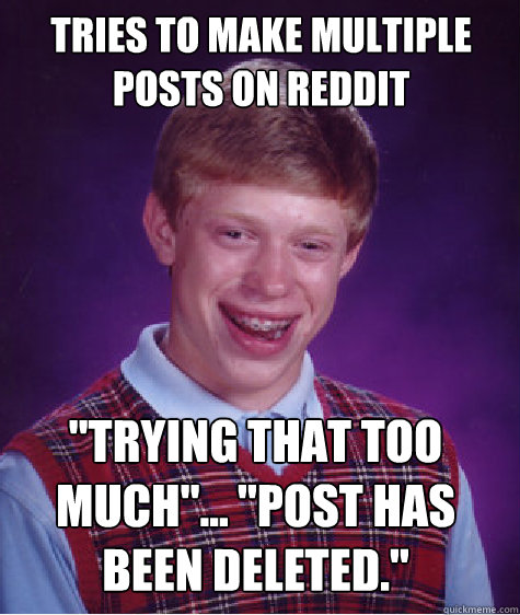 Tries to make Multiple Posts on Reddit 