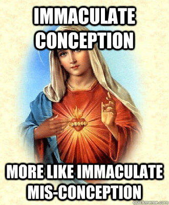 immaculate conception more like immaculate mis-conception  Scumbag Virgin Mary