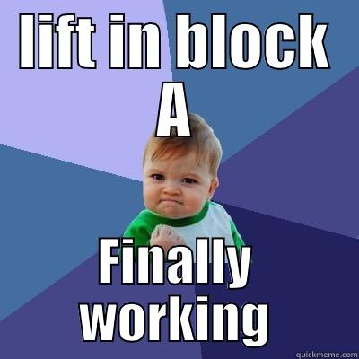 LIFT IN BLOCK A FINALLY WORKING Success Kid
