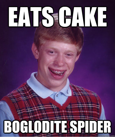 eats cake boglodite spider  Bad Luck Brian