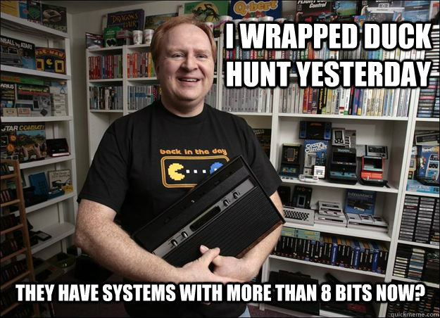 i wrapped duck hunt yesterday they have systems with more than 8 bits now?  