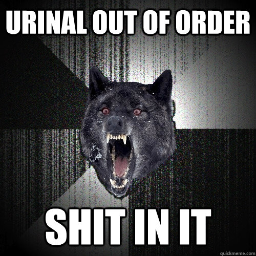 Urinal out of order Shit in it  Insanity Wolf