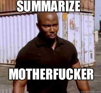 Summarize Motherfucker  Surprise Doakes