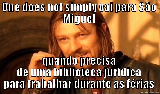 ONE DOES NOT SIMPLY VAI PARA SÃO MIGUEL QUANDO PRECISA DE UMA BIBLIOTECA JURÍDICA PARA TRABALHAR DURANTE AS FÉRIAS Boromir