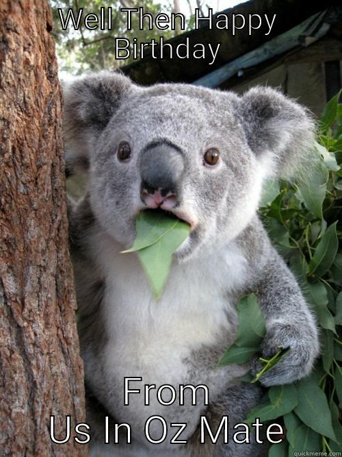 What its ya bday! - WELL THEN HAPPY BIRTHDAY FROM US IN OZ MATE koala bear