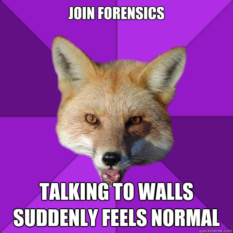 Join Forensics Talking to walls suddenly feels normal  Forensics Fox