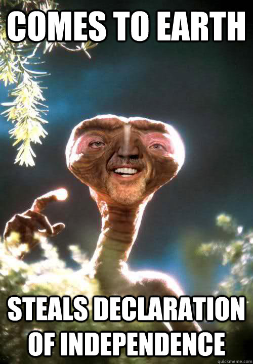 comes to earth steals declaration of independence - comes to earth steals declaration of independence  cage E.T.