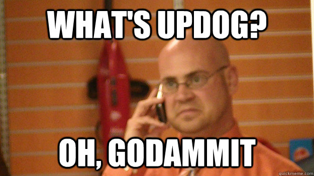 What's updog? Oh, godammit  