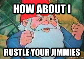 How about I Rustle your jimmies  How about i rustle your jimmies -David the gnome