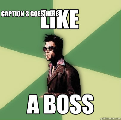 like a boss Caption 3 goes here  Helpful Tyler Durden