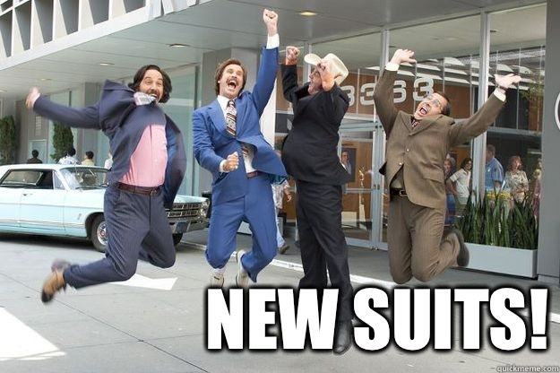  New suits!  Anchorman New Suits