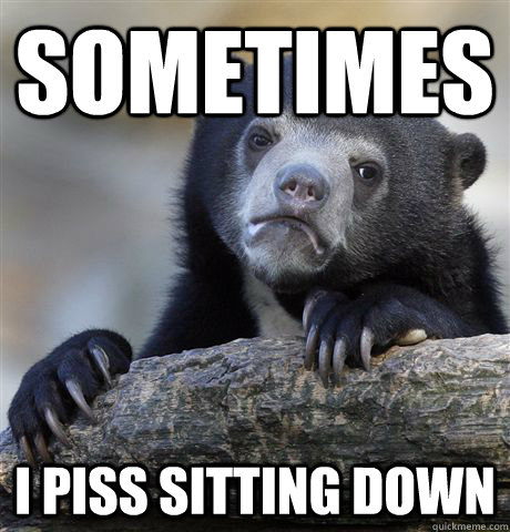 Sometimes I piss sitting down - Sometimes I piss sitting down  Confession Bear