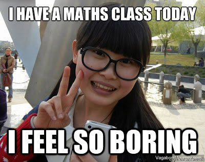i have a maths class today i feel so boring  Chinese girl Rainy