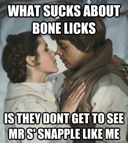 What sucks about bone licks is they dont get to see mr s' snapple like me  Incest win