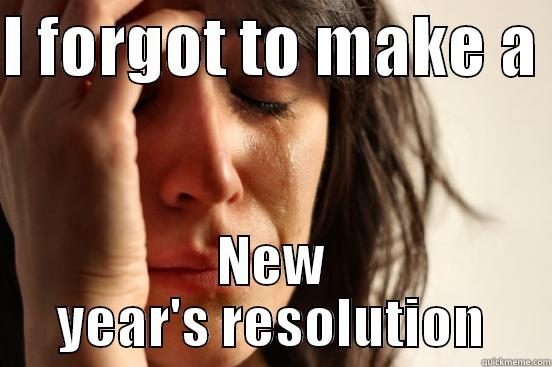 I FORGOT TO MAKE A  NEW YEAR'S RESOLUTION First World Problems