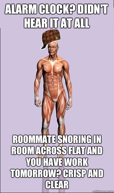 Alarm clock? Didn't hear it at all Roommate snoring in room across flat and you have work tomorrow? Crisp and clear - Alarm clock? Didn't hear it at all Roommate snoring in room across flat and you have work tomorrow? Crisp and clear  Misc