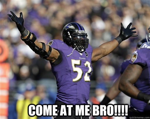 COme at me Bro!!!!  Ray Lewis