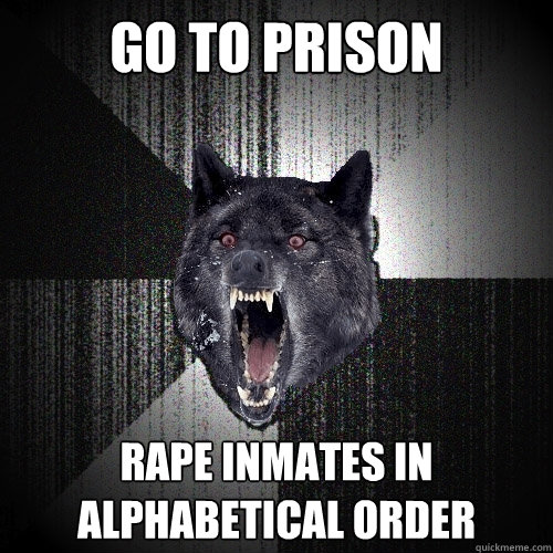 go to prison rape inmates in alphabetical order  Insanity Wolf