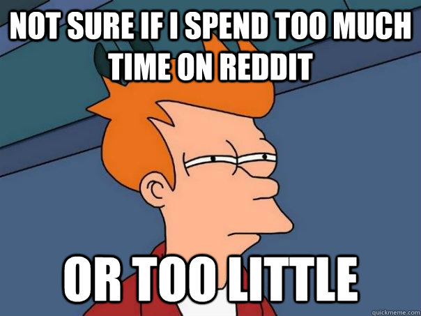 Not sure if I spend too much time on reddit Or too little  Futurama Fry
