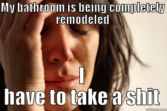 MY BATHROOM IS BEING COMPLETELY REMODELED I HAVE TO TAKE A SHIT First World Problems