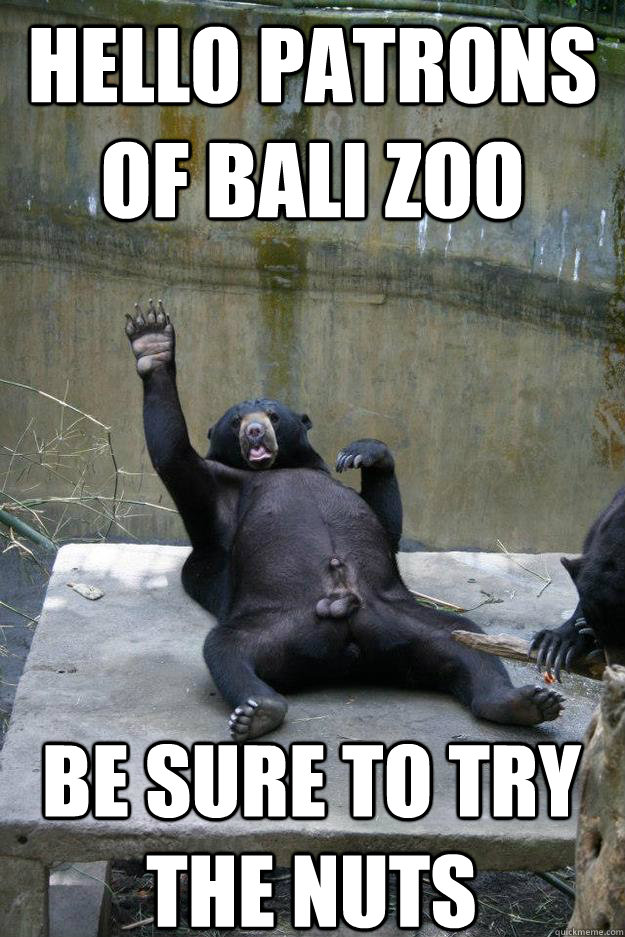 hello patrons of bali zoo be sure to try the nuts  