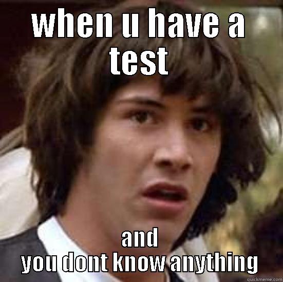when u have a test u didnt know about - WHEN U HAVE A TEST AND YOU DONT KNOW ANYTHING conspiracy keanu
