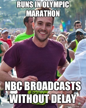 Runs in olympic marathon NBC broadcasts without delay - Runs in olympic marathon NBC broadcasts without delay  Ridiculously photogenic guy