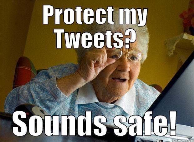 PROTECT MY TWEETS? SOUNDS SAFE! Grandma finds the Internet