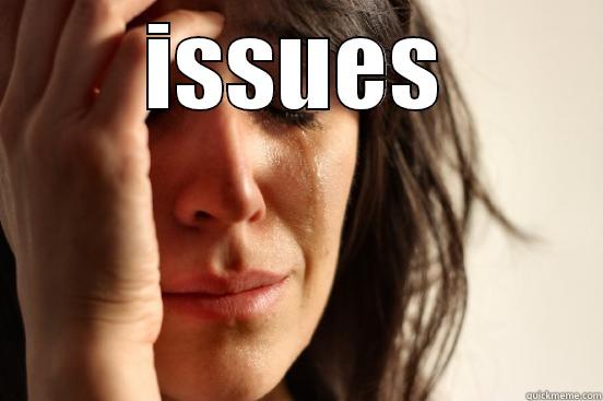ISSUES  First World Problems