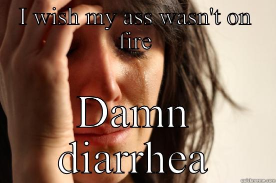 I WISH MY ASS WASN'T ON FIRE DAMN DIARRHEA First World Problems