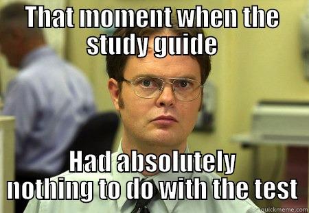 THAT MOMENT WHEN THE STUDY GUIDE HAD ABSOLUTELY NOTHING TO DO WITH THE TEST Schrute